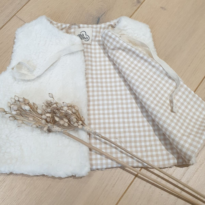 Gilet réversible Naissance en coton bio uni