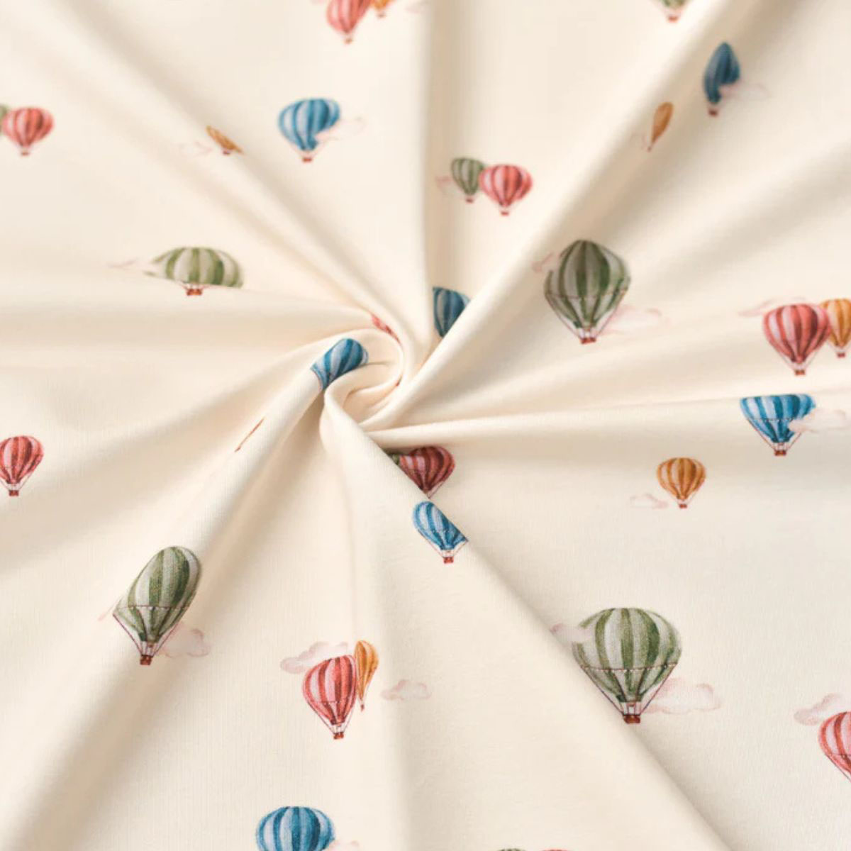 Tissu sweat gratté Montgolfières pour bébé